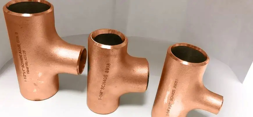 TOBO Customized 99% Copper Pipe Equal Tee Female NPT 3000# C70600 Brass Casting Pipe Brass Threaded Fittings