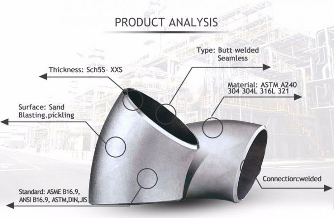 توبو ASME B16.9 الصلب المقاوم للصدأ المطاط المطاط المطاط المطاط الكوع للنفط والغاز 3