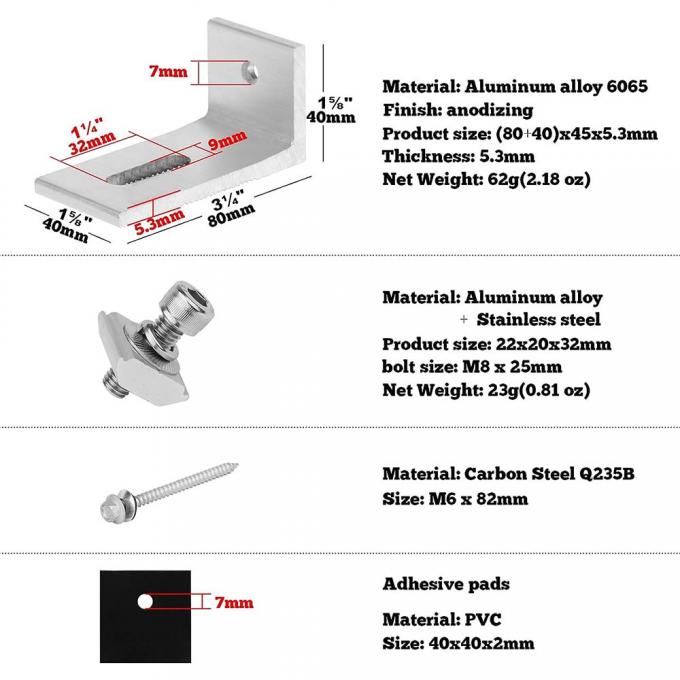 الصين مصنع عينة مجانية الطاقة الشمسية L قدم عالية الجودة الطلاء الفولاذي الملون سقف نظام دعامة الطاقة الشمسية L قدم 1
