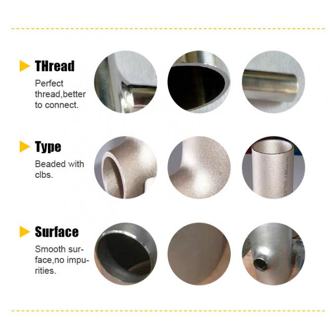 ASME B16.9 TR الرمال المطاطة الفولاذ المقاوم للصدأ تقليل تي تساوي تي 1/8 "-60" 1