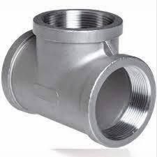 Stainless Steel 304 Straight Tee Joint Silver Corrosion Resistant Piping Component