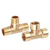 Brass Plumbing Pipe Fittings Female Hexagon Forged 3 Way Equal And Reduced Tee