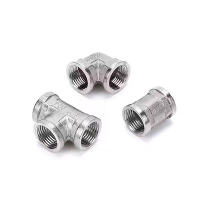 304 Stainless Steel Forging High-Pressure Right Angle External Thread Elbow Tee and Joint with Model Number Head