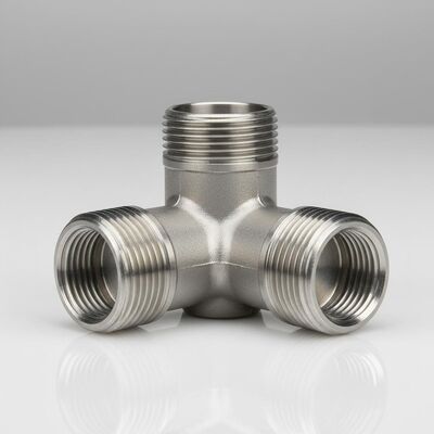 3000 Psi الفولاذ المقاوم للصدأ Tee مع 1000 ° F درجة حرارة التصنيف والنهاية الخيوط لتوزيع التدفق الأمثل